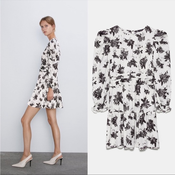 Zara floral satin mini dress - Picture 3 of 5